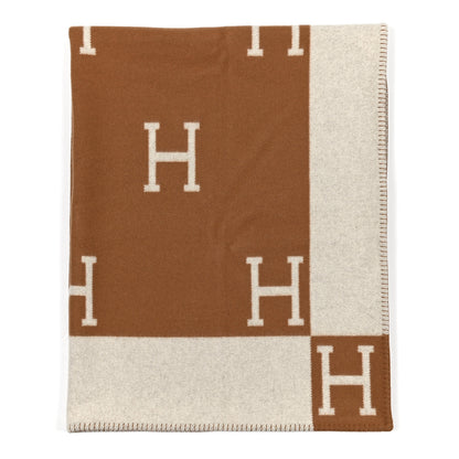 Hermes Wool Cashmere Avalon Blanket Ecru Camel 1 of 3