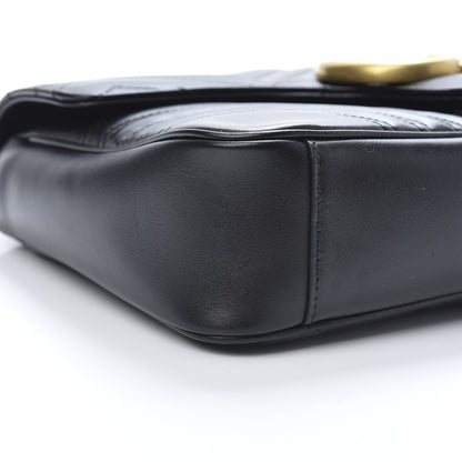 Gucci Calfskin Matelasse Medium GG Marmont Shoulder Bag Black 9 of 11