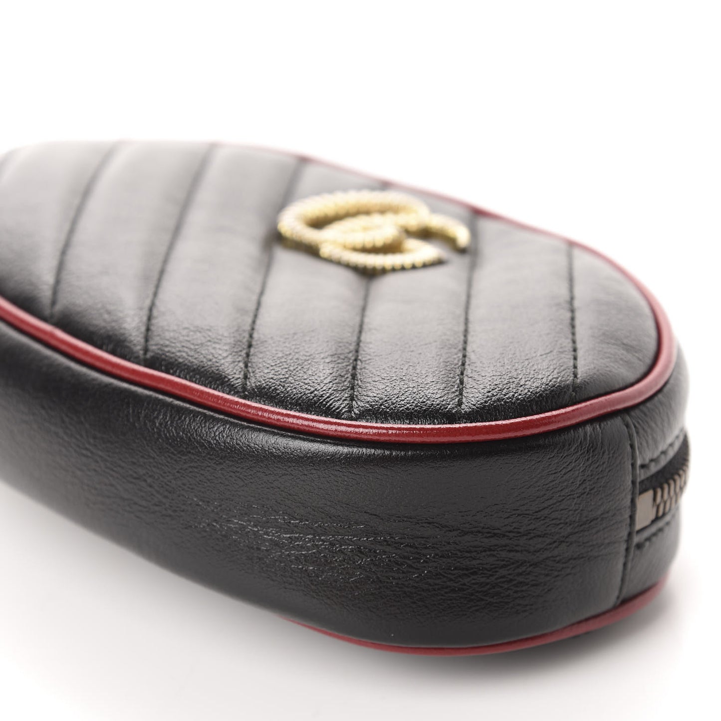 Azalea Calfskin Matelasse Diagonal Torchon GG Marmont Belt Bag 75 30 Black Romantic Cerise