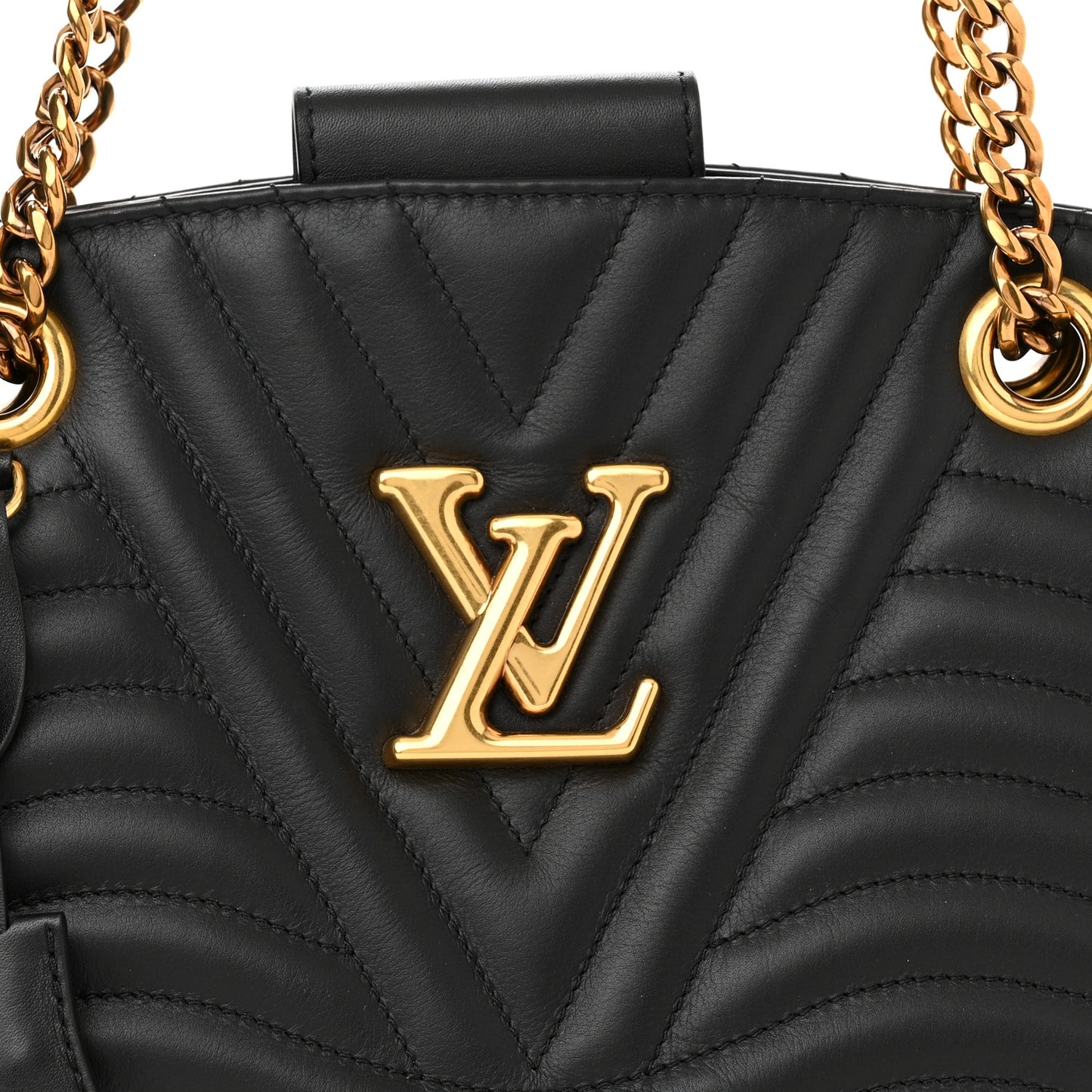 Calfskin New Wave Chain Tote Black