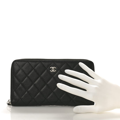 Chanel Caviar Quilted Large Zip Around Organizer Wallet Black 2 of 9