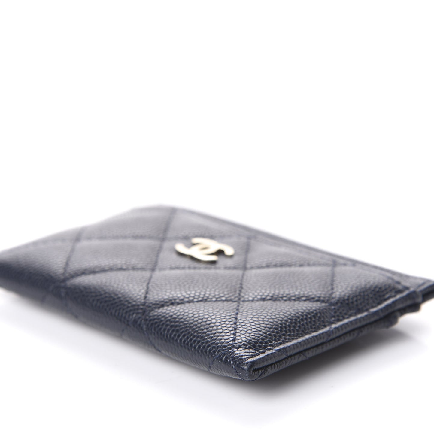 Caviar Quilted Card Holder Navy