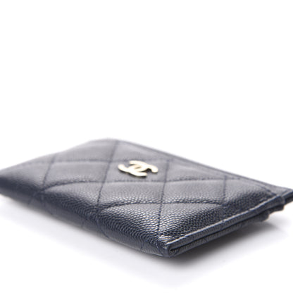 Chanel Caviar Quilted Card Holder Navy 9 of 10