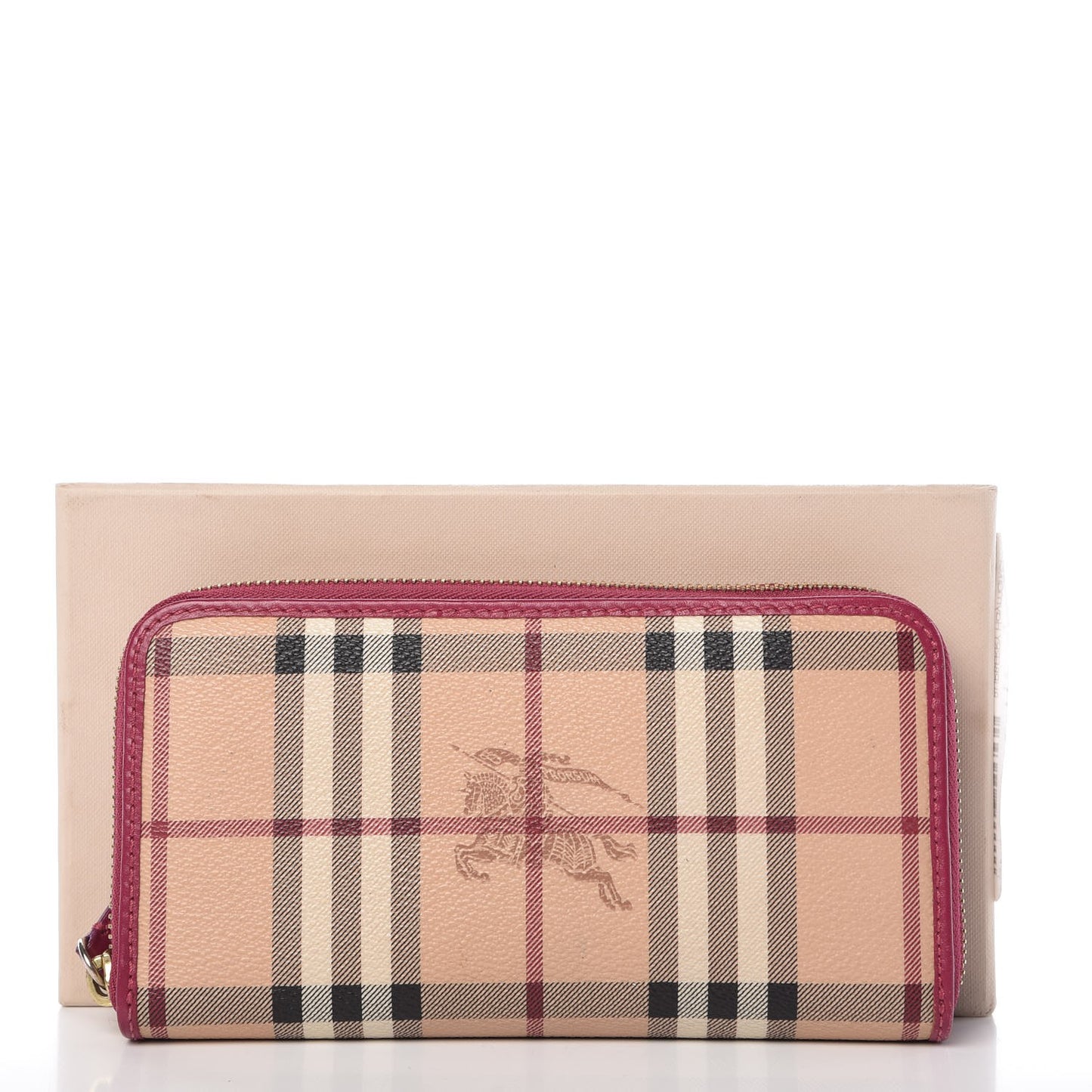 Haymarket Check Large Ziggy Zip Around Wallet Bright Rhubarb Pink