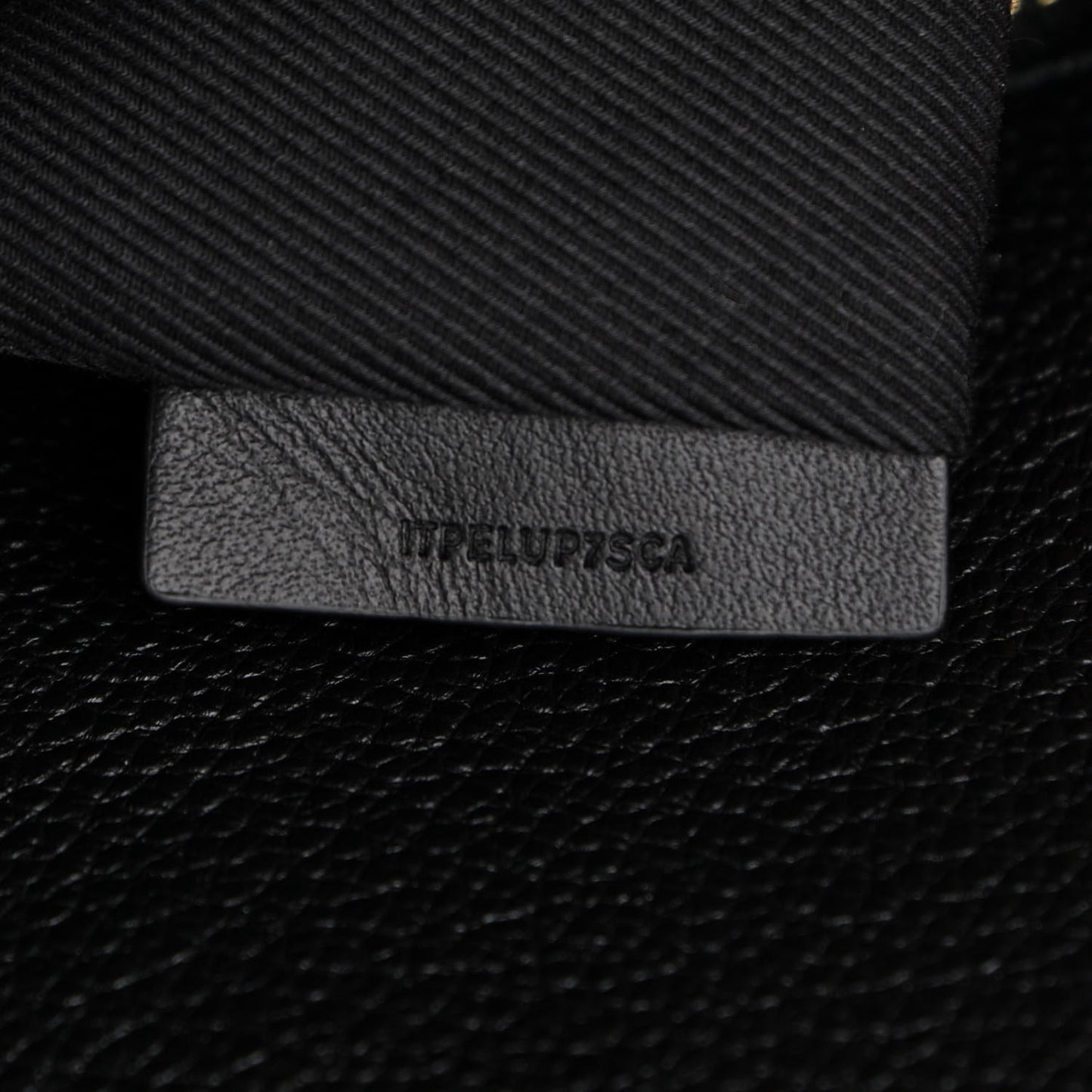 Grainy Calfskin Medium Title Bag Black