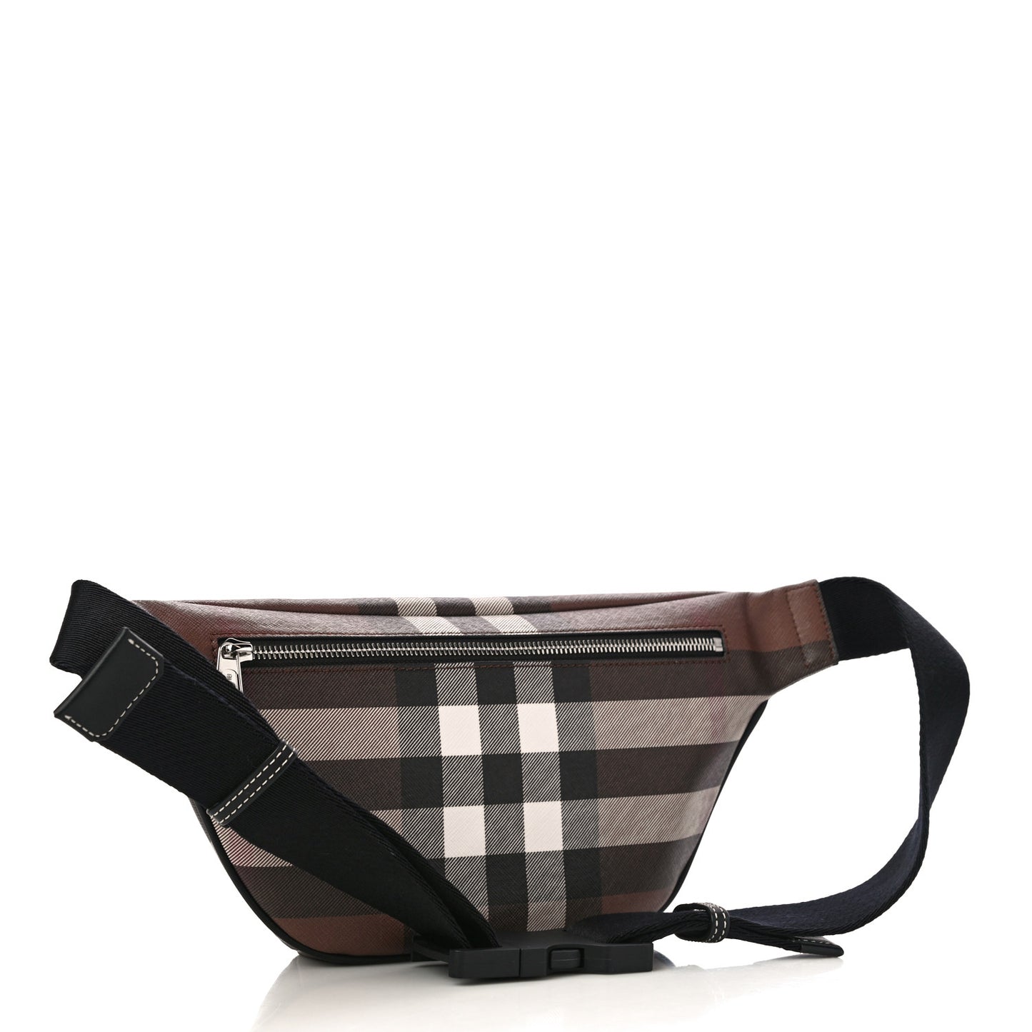 E-canvas Check Bum Bag Dark Birch Brown