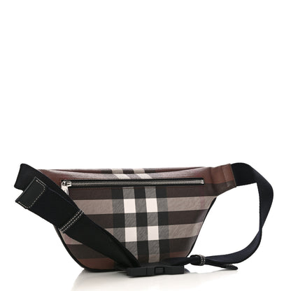 Burberry E-canvas Check Bum Bag Dark Birch Brown 3 of 10