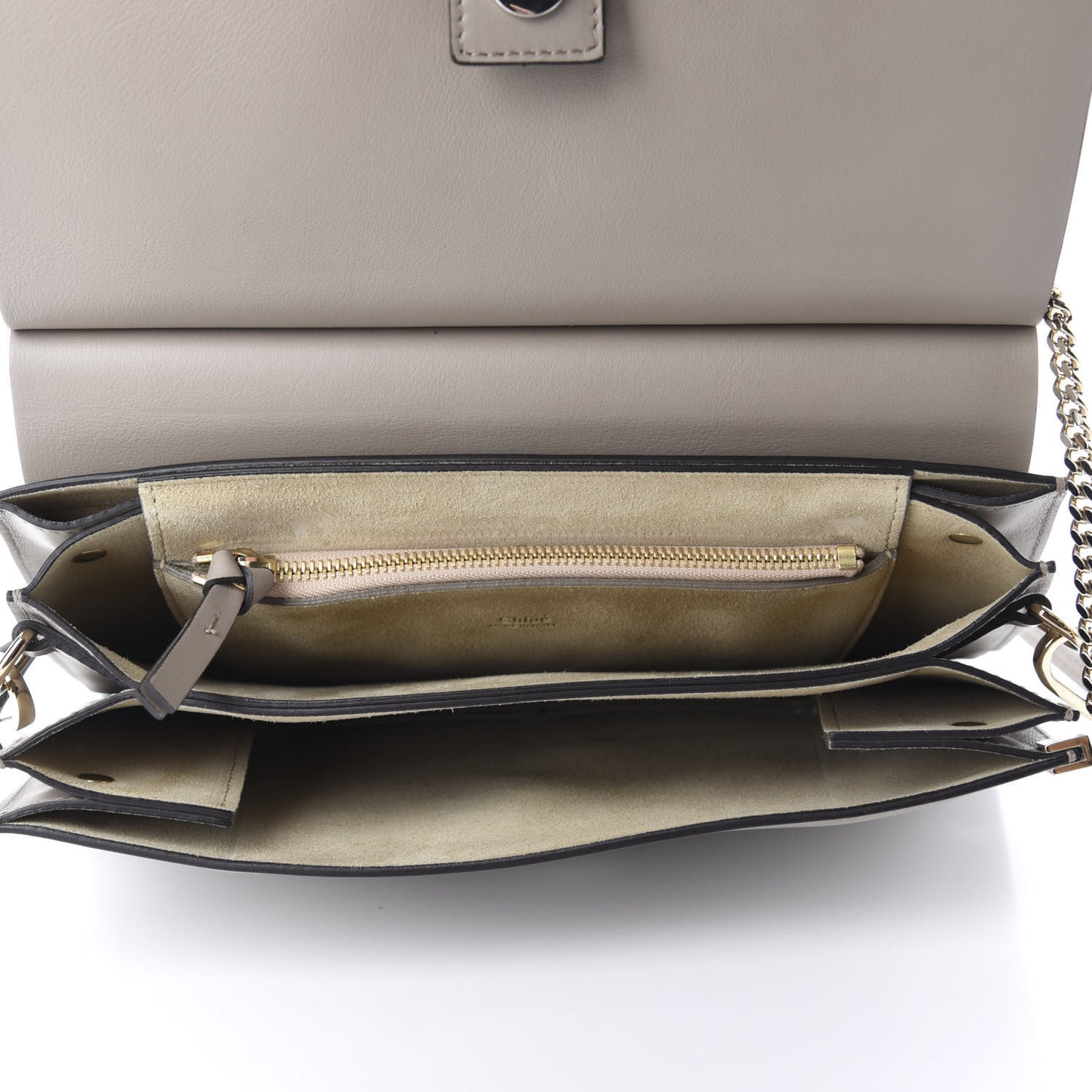 Calfskin Suede Medium Faye Shoulder Bag Motty Grey