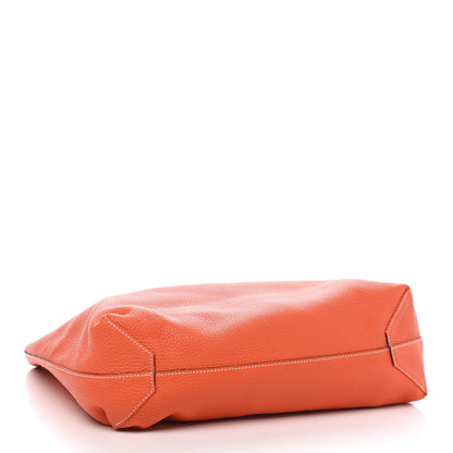 Hermes Taurillon Clemence Double Sens 36 Reversible Tote Orange Sanguine 6 of 16