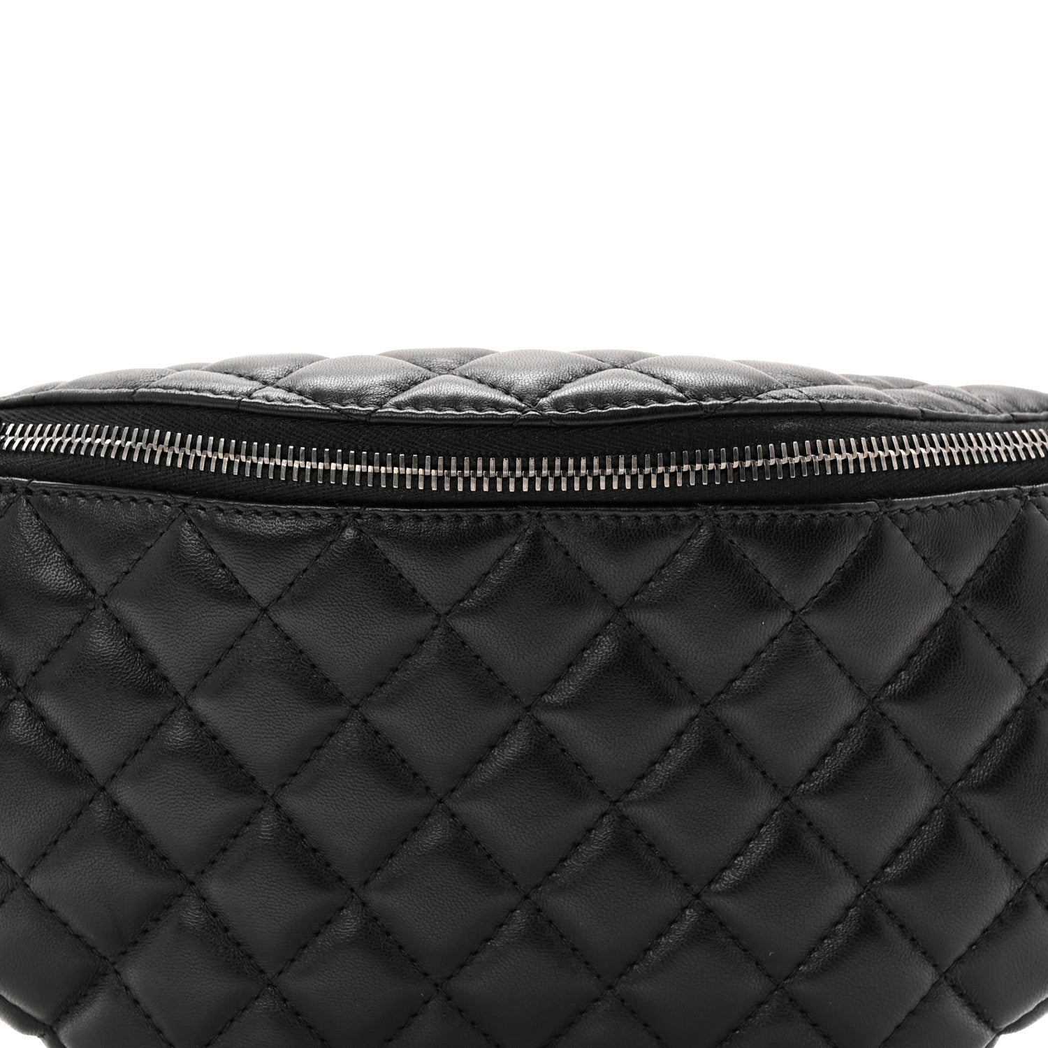 Chanel Lambskin Quilted Banane Waist Bag Fanny Pack Black 8 of 11