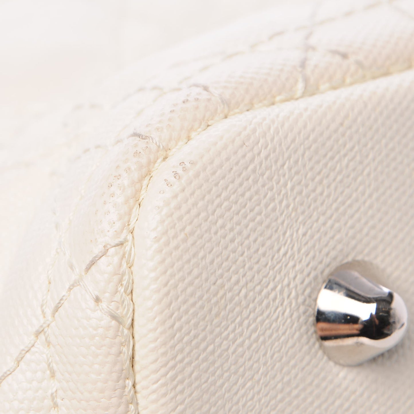 Coated Canvas Cannage Small Panarea Tote White