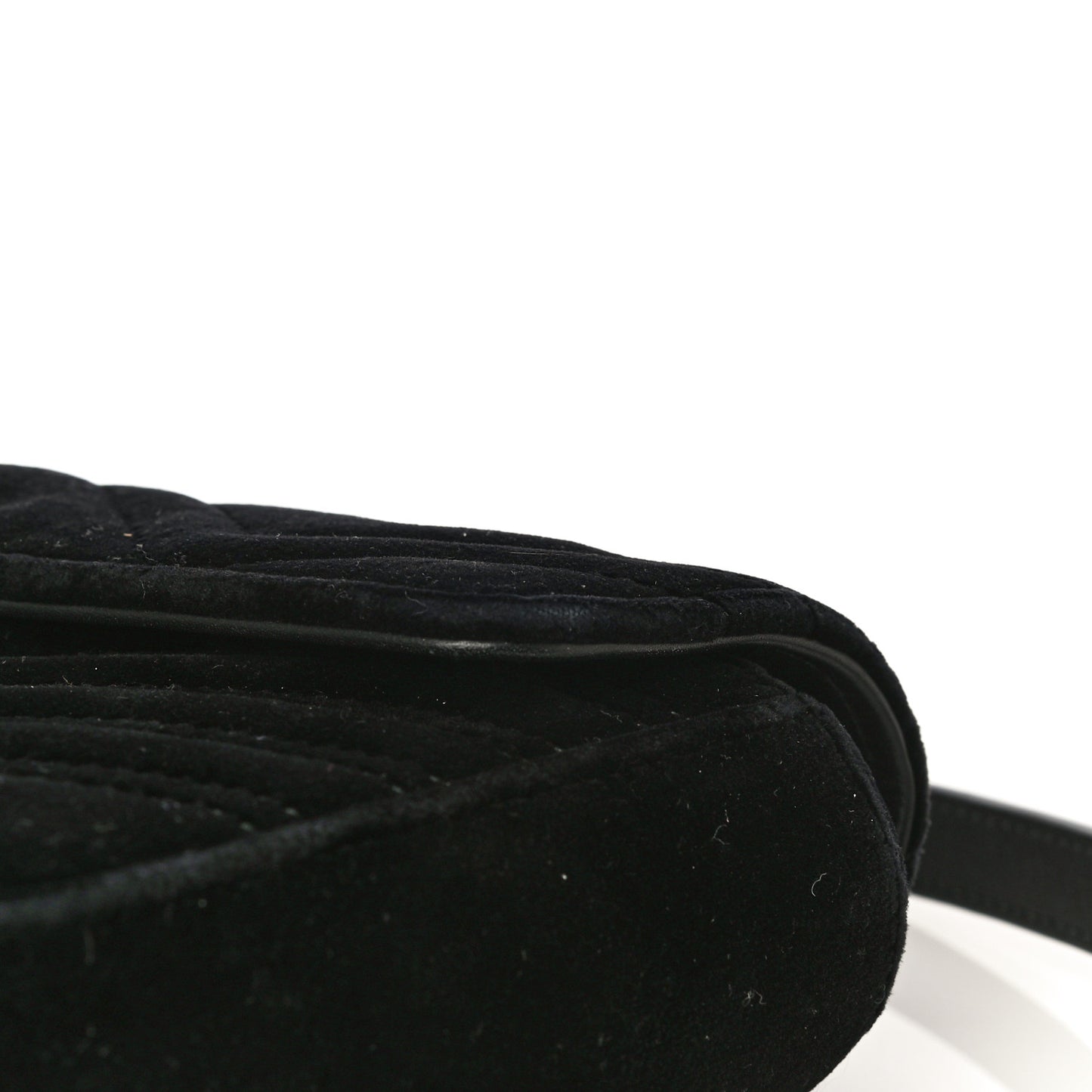 Velvet Matelasse Mini GG Marmont Shoulder Bag Black