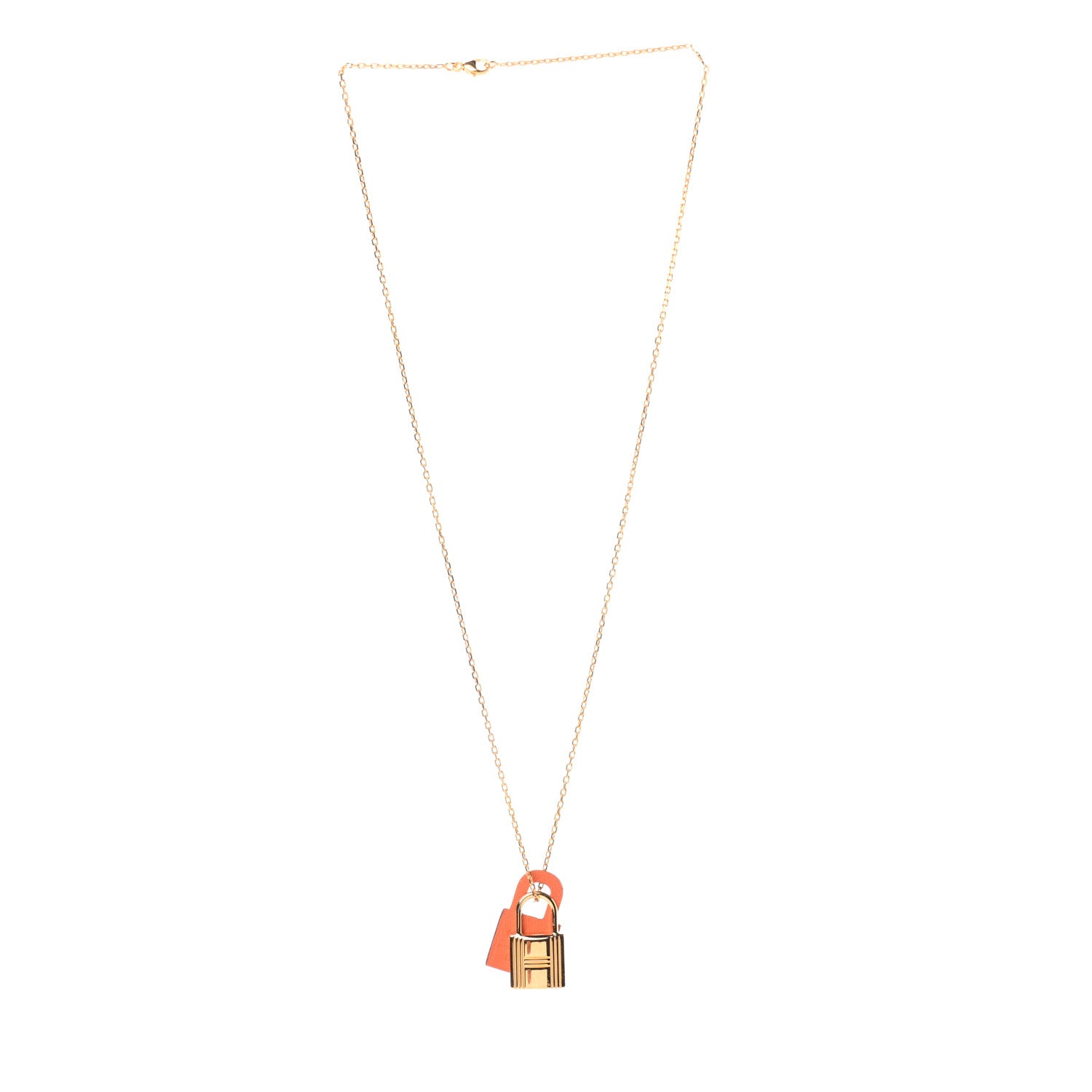 Hermes Swift Small O'Kelly Pendant Necklace Orange 3 of 6