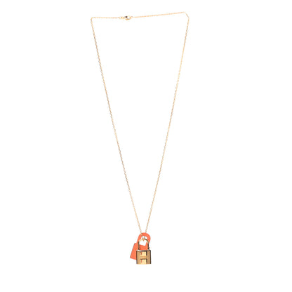 Hermes Swift Small O'Kelly Pendant Necklace Orange 3 of 6