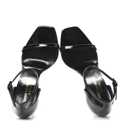 Saint Laurent Patent Calfskin Opyum 110 Sandals 36.5 Black Gold 2 of 10
