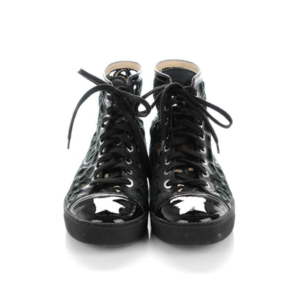 Chanel Patent Grained Goatskin Hollow Out Flower Sneakers 39 Black 2 of 7
