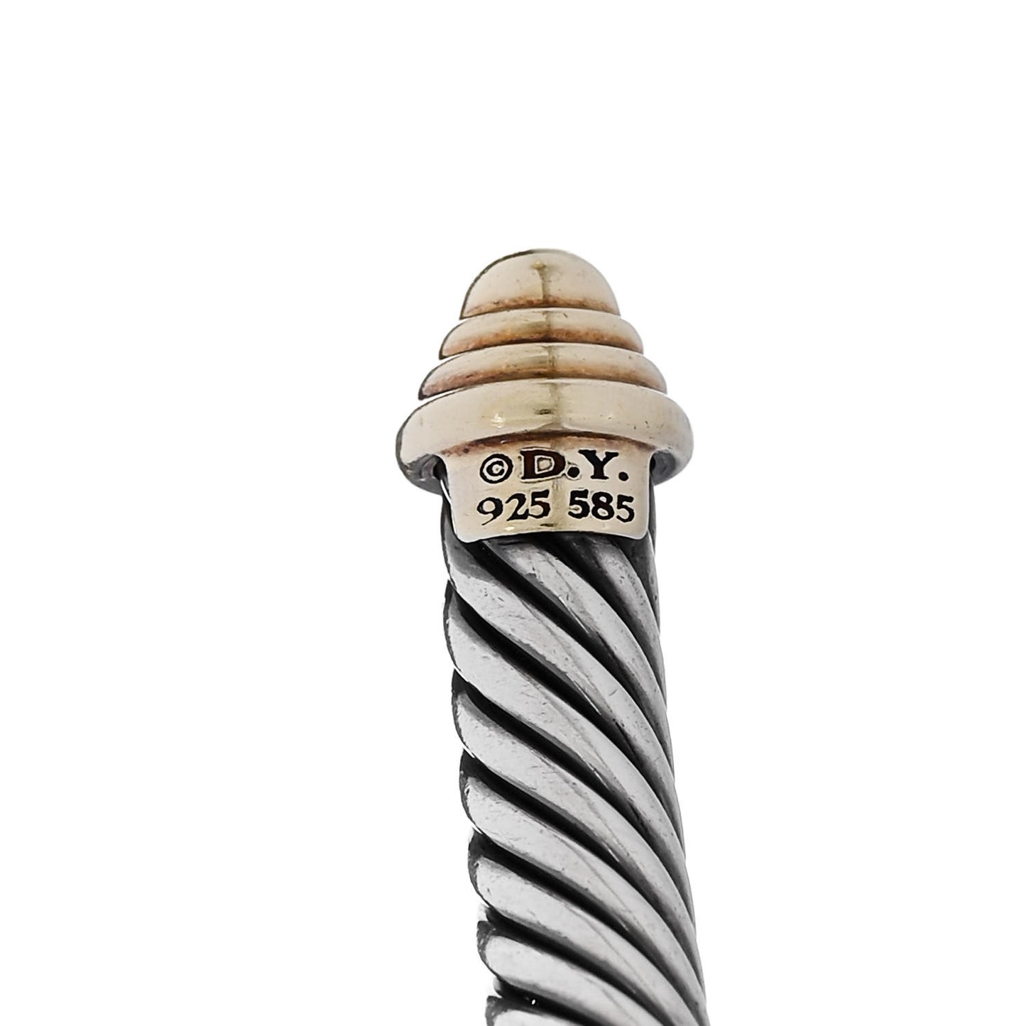 Sterling Silver 14K Yellow Gold 5mm Cable Classics Bracelet