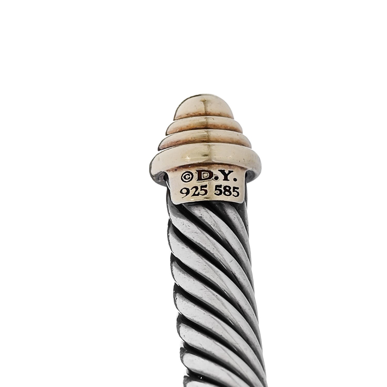 David Yurman Sterling Silver 14K Yellow Gold 5mm Cable Classics Bracelet 3 of 3