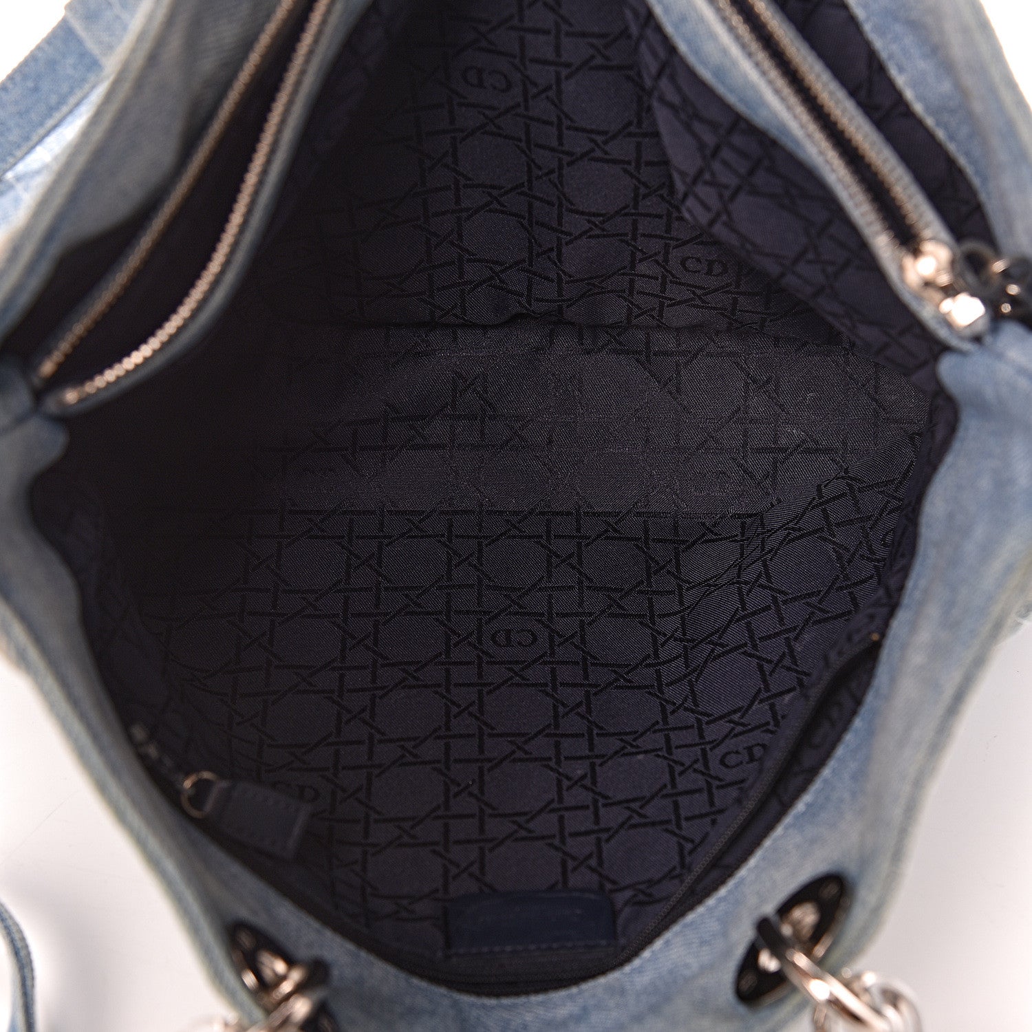 Christian Dior Denim Cannage Large Lady Dior Tote Blue 6 of 17