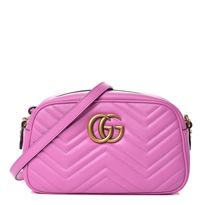 Gucci Calfskin Matelasse Small GG Marmont Chain Shoulder Bag Candy Mousse 1 of 11