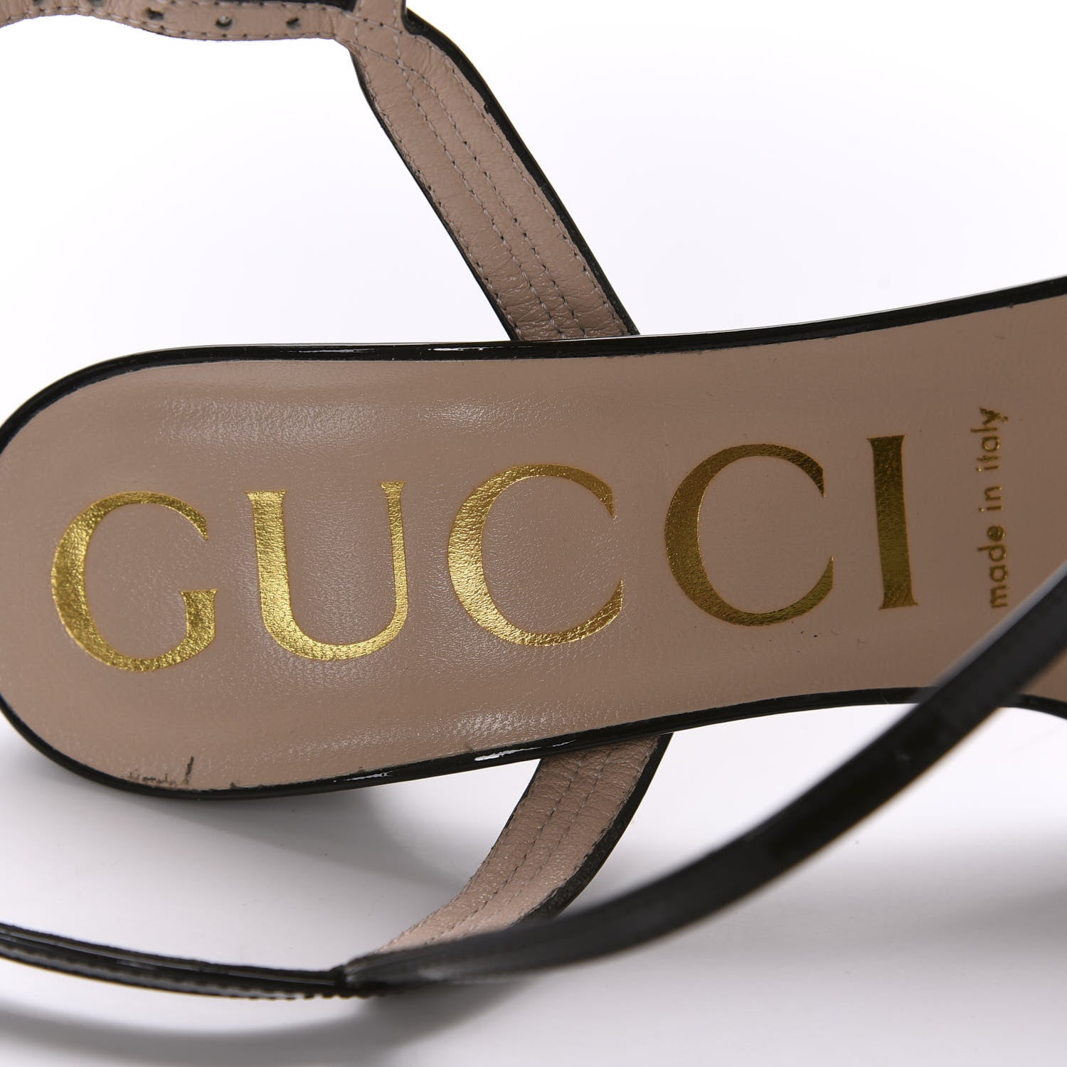 Gucci Vernice Crystal Sandals 37.5 Black 7 of 9