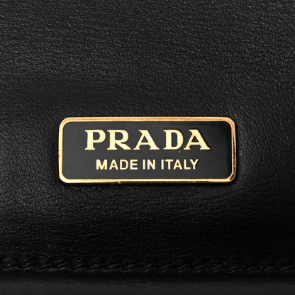 Prada City Calf Saffiano Animalier Top Handle Bag Black 6 of 11