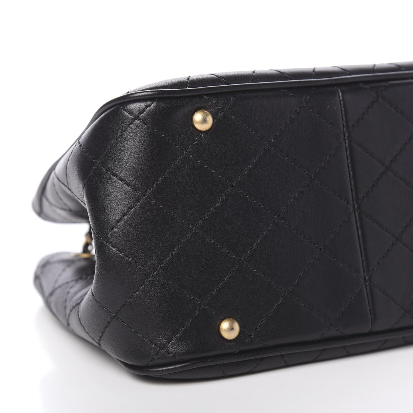 Calfskin Stitched Small Egyptian Amulet Drawstring Bag Black