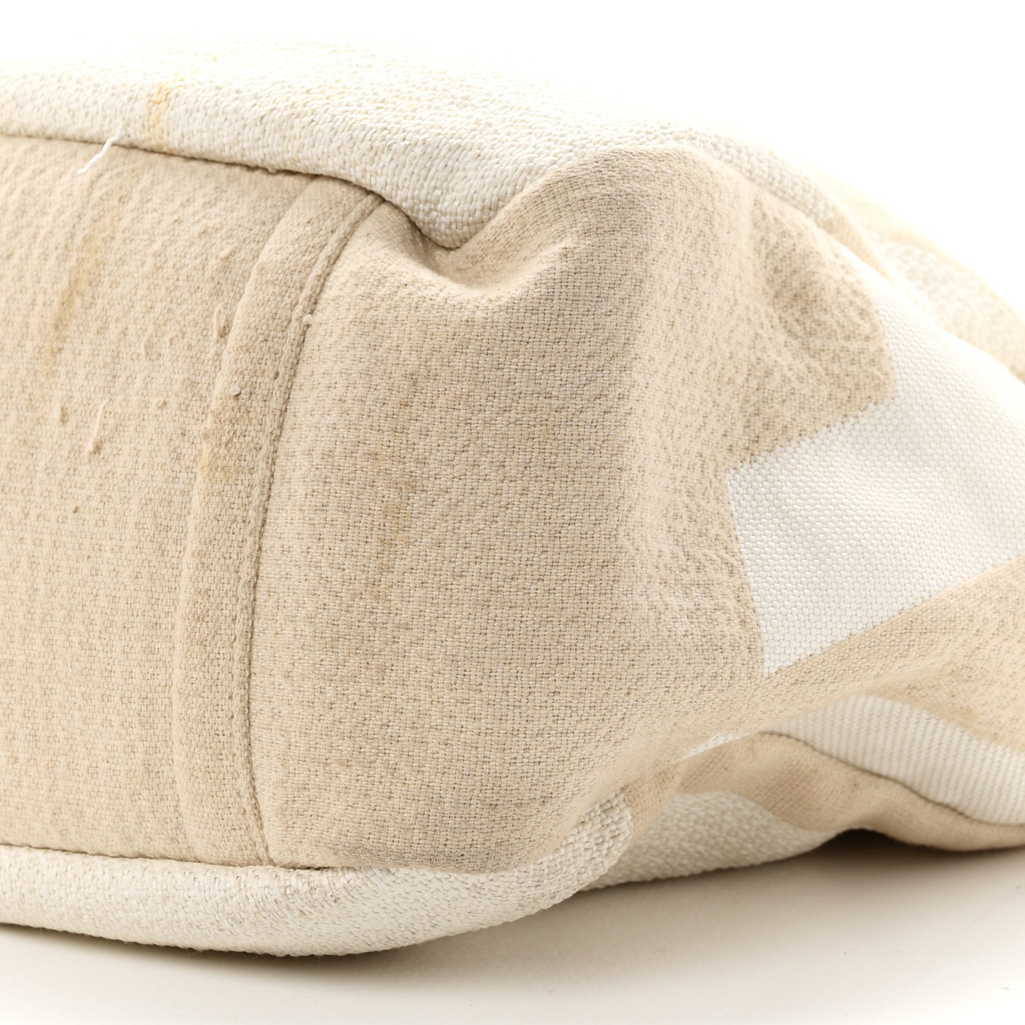 Canvas Large Shopping Tote White Beige