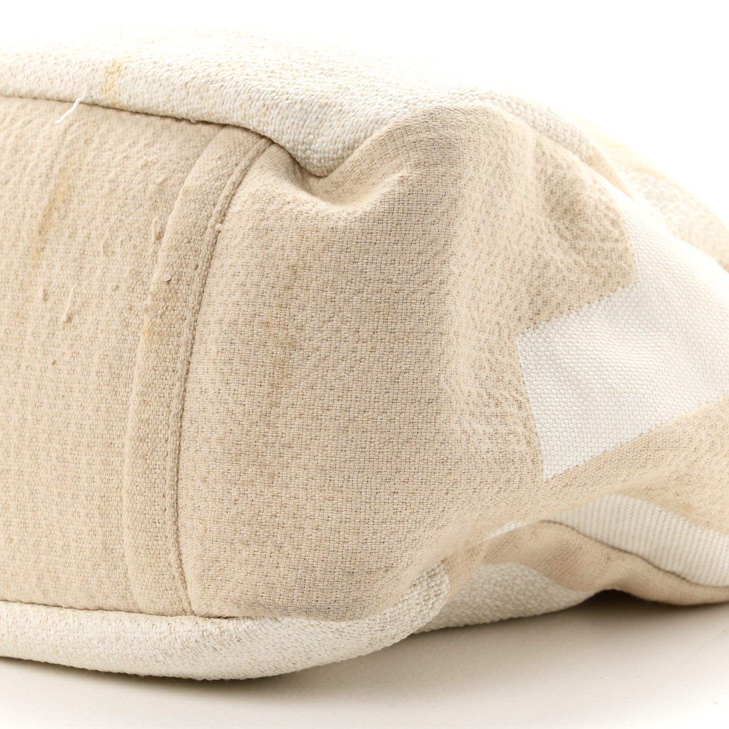 Chanel Canvas Large Shopping Tote White Beige 10 of 11