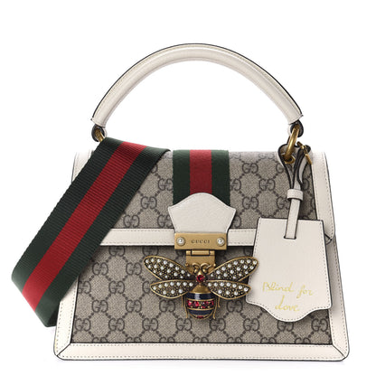 Gucci GG Supreme Monogram Small Queen Margaret Top Handle Bag White 1 of 10