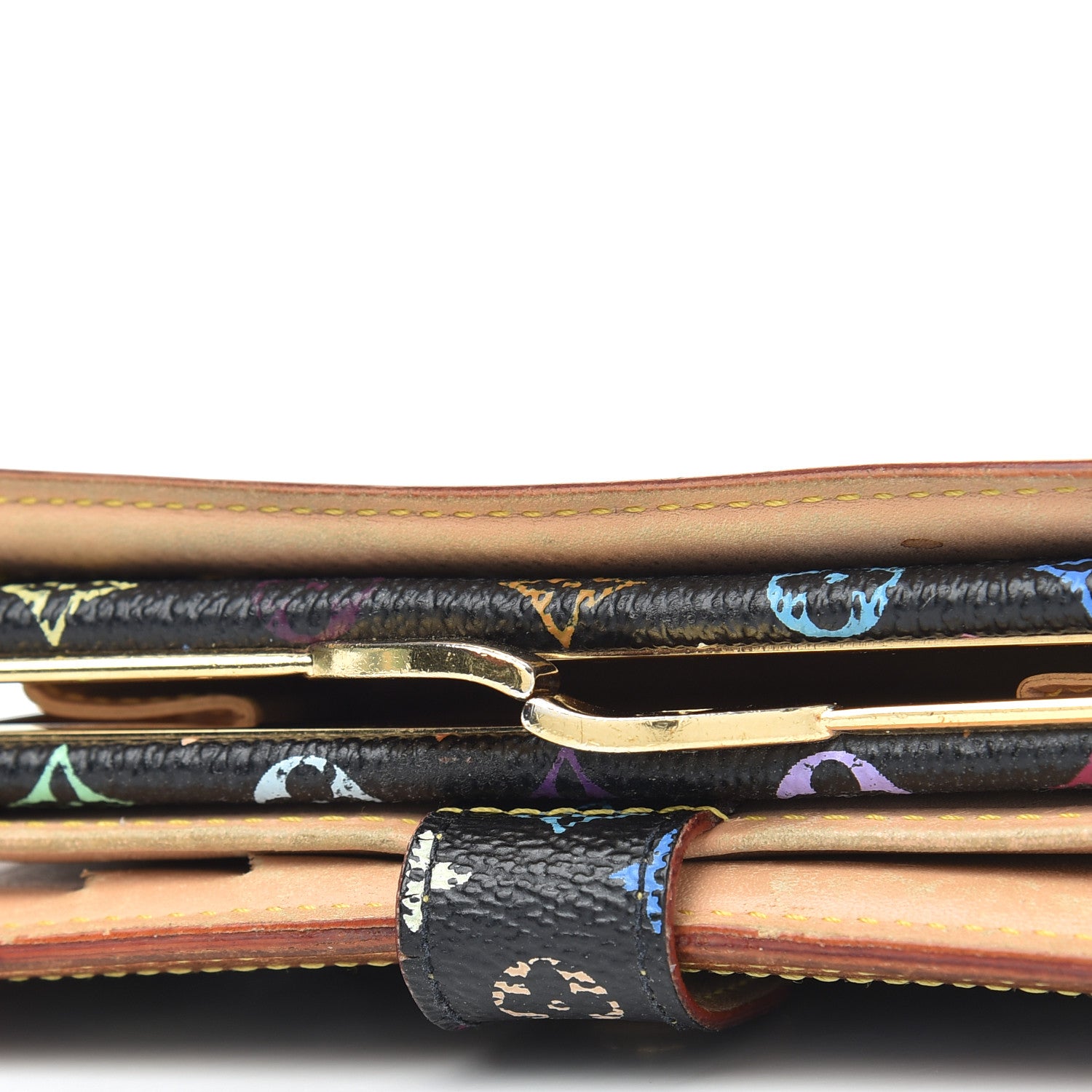 Louis Vuitton Monogram Multicolor French Purse Wallet Black 13 of 15
