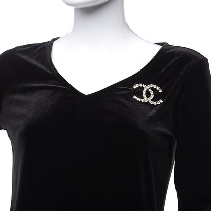 Chanel Crystal CC Brooch Gold 2 of 4