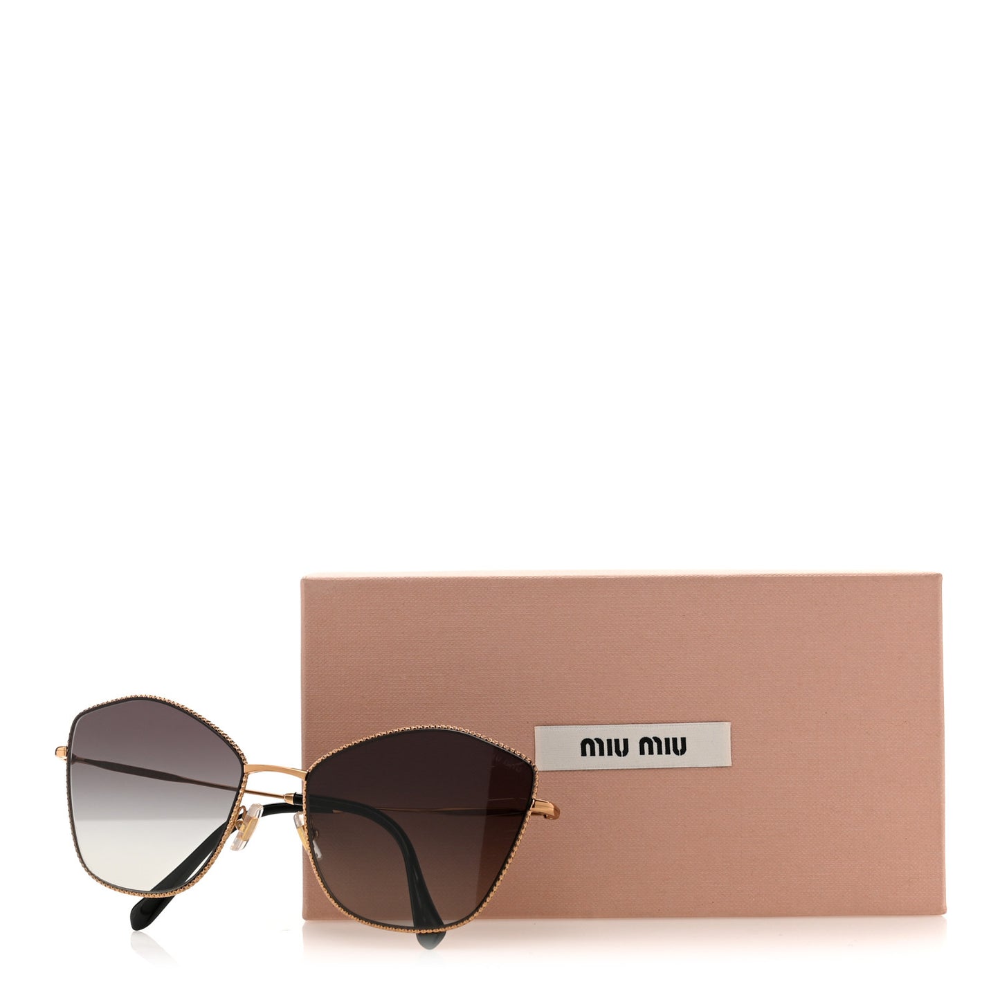 Metal Cat Eye Sunglasses SMU60V Gold Grey