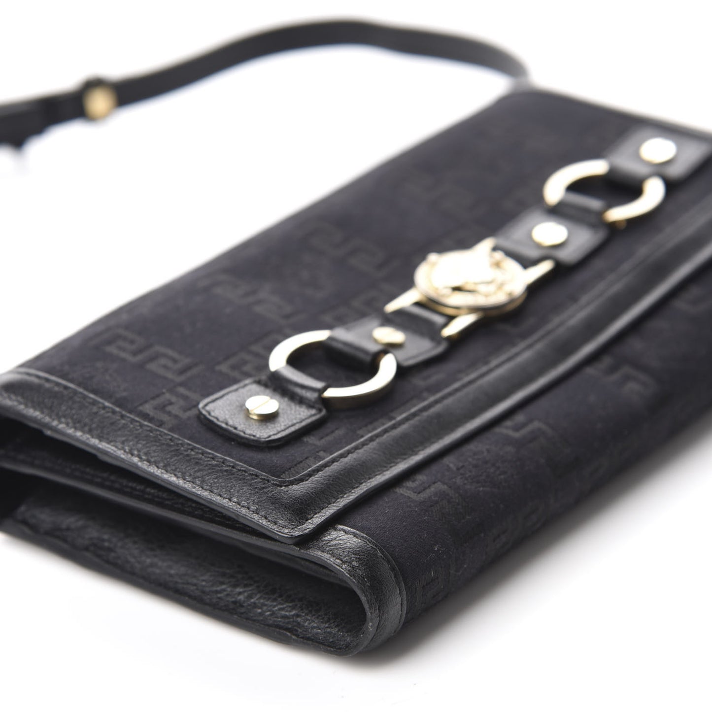 Jacquard Medusa Crossbody Wallet Black