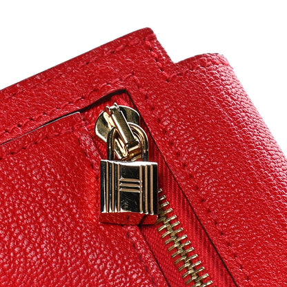 Hermes Chevre Mysore Kelly Pocket Compact Wallet Rouge de Coeur 10 of 12