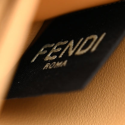 Fendi Fabric Jacquard Raffia Straw FF 1974 Wallet On Chain Natural Dark Honey 6 of 9
