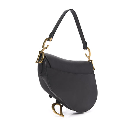 Christian Dior Grained Calfskin Saddle Bag Black 3 of 9