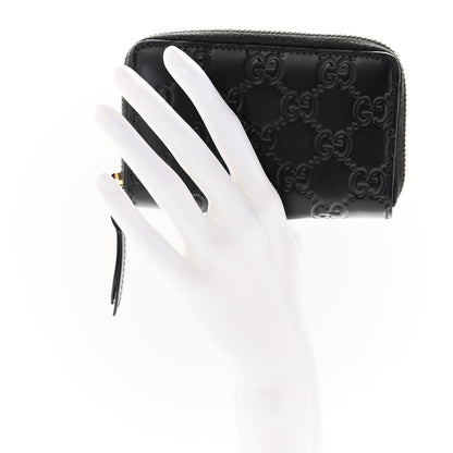 Gucci Guccissima Zip Around Card Case Black 2 of 9