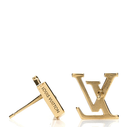Louis Vuitton Metal LV Iconic Earrings Gold 4 of 4