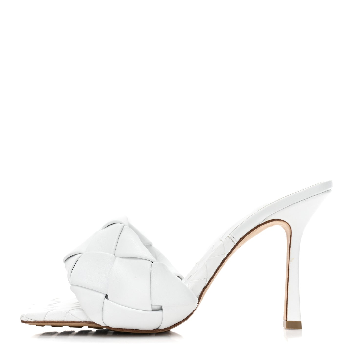 Nappa Maxi Intrecciato Lido Mule Sandals 40.5 Optic White