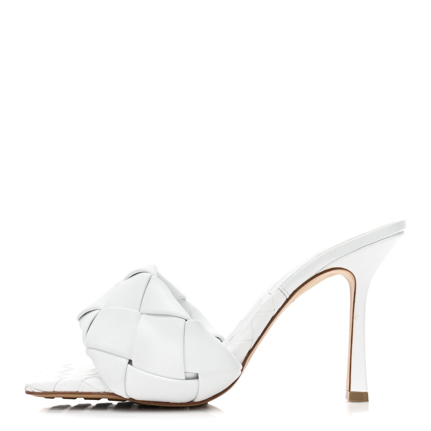 Bottega Veneta Nappa Maxi Intrecciato Lido Mule Sandals 40.5 Optic White 1 of 9