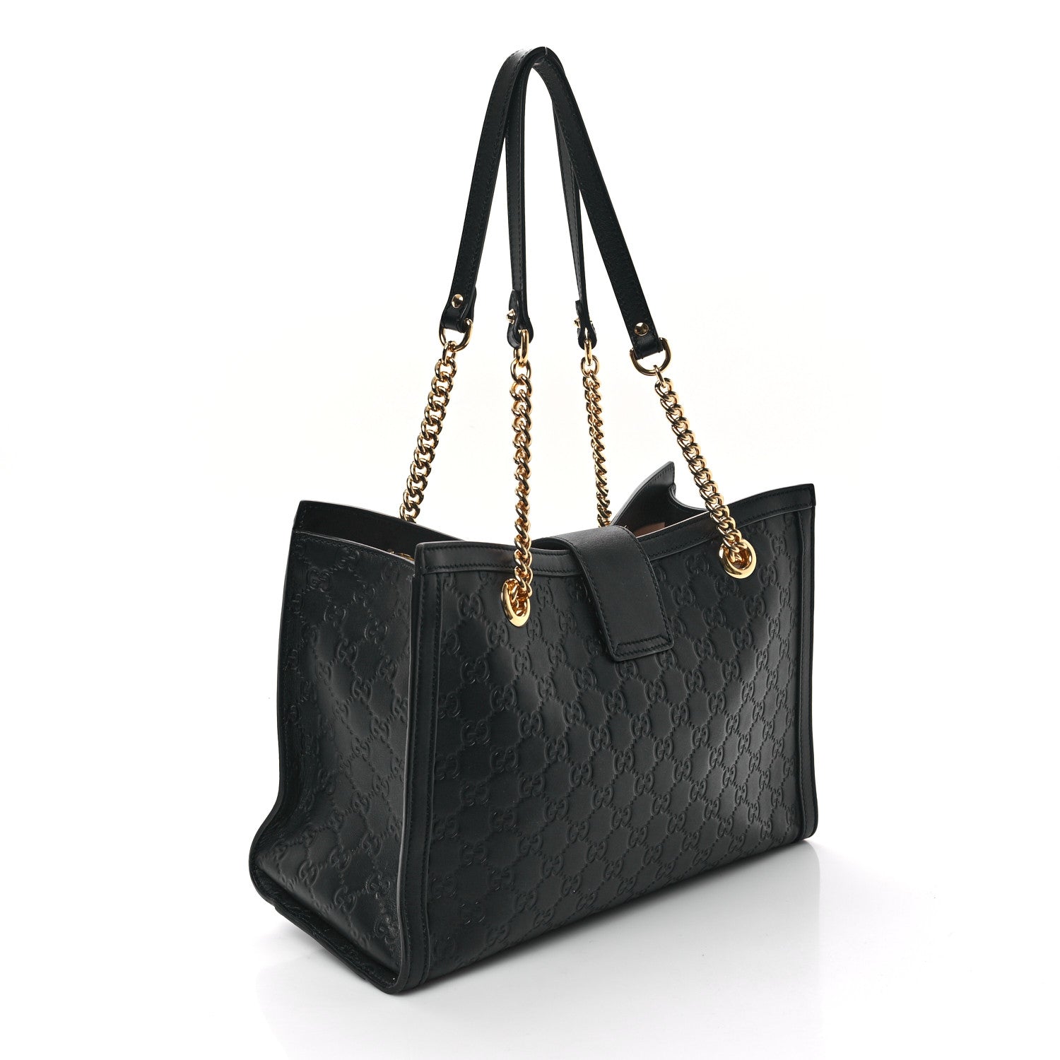 Gucci Guccissima Medium Padlock Tote Black 3 of 11