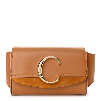 Chloe Calfskin Suede C Belt Bag Tan 1 of 11