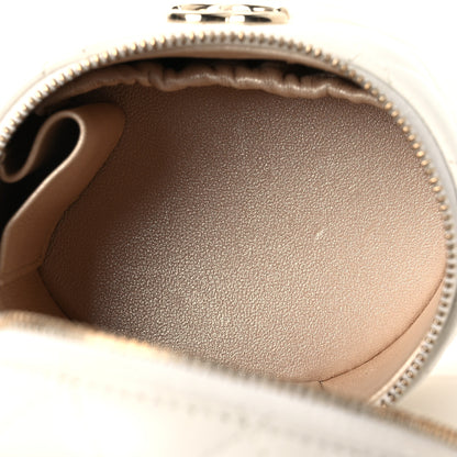 Chanel Lambskin Quilted Ruched Handle Vanity Case White 4 of 10