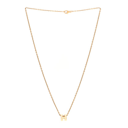 Hermes Lacquered Gold Mini Pop H Pendant Necklace White 3 of 7