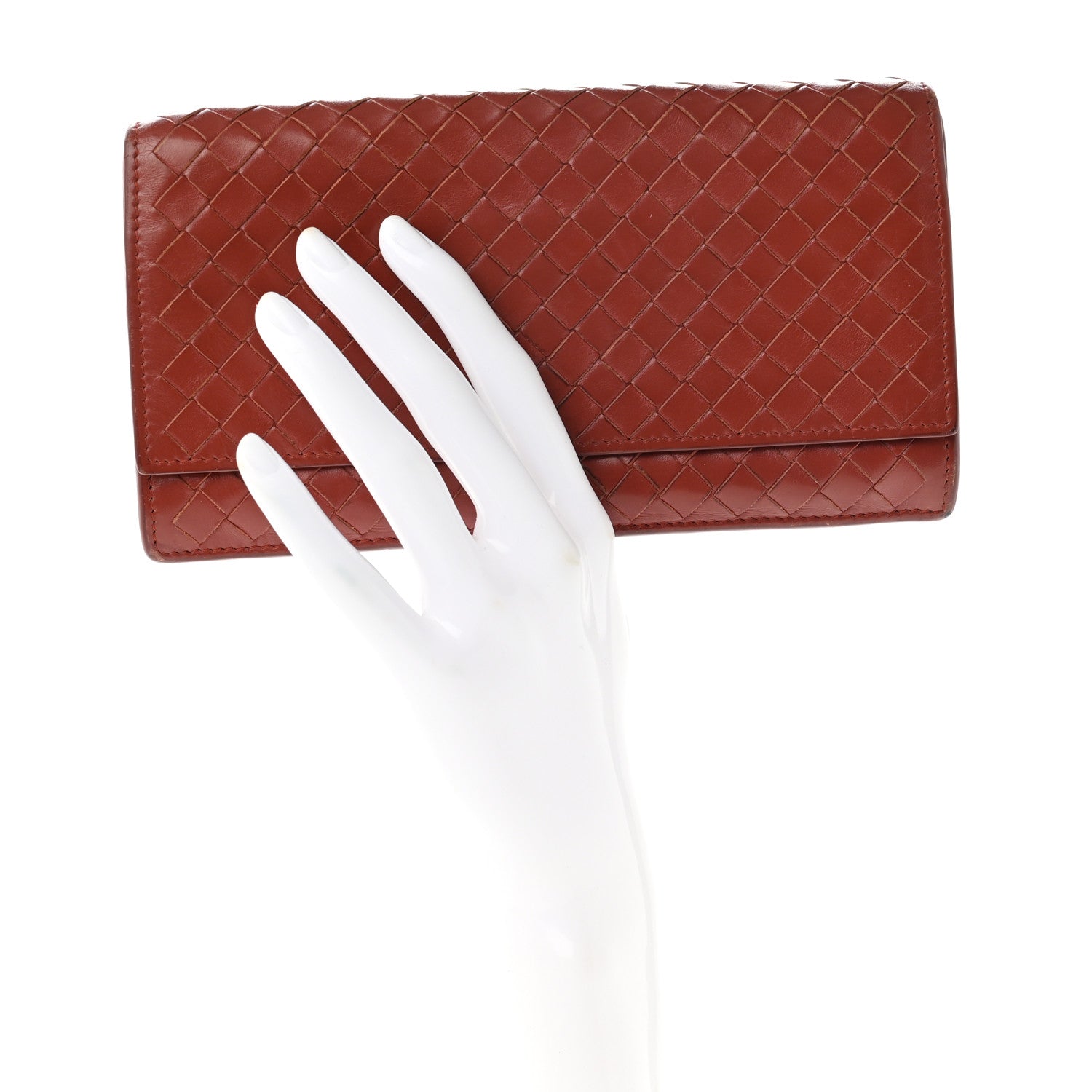 Bottega Veneta Nappa Intrecciato Continental Wallet Rust 2 of 12