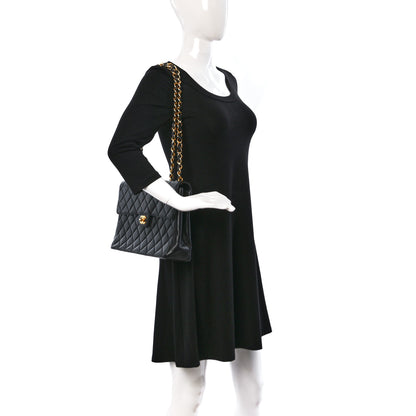 Chanel Lambskin Quilted Jumbo Single Flap Black 2 of 9