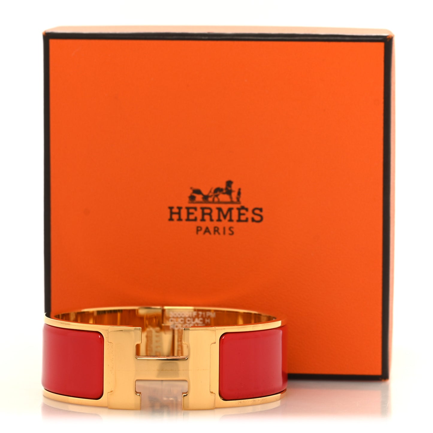 Enamel Wide Clic Clac H Bracelet PM Rouge Vif