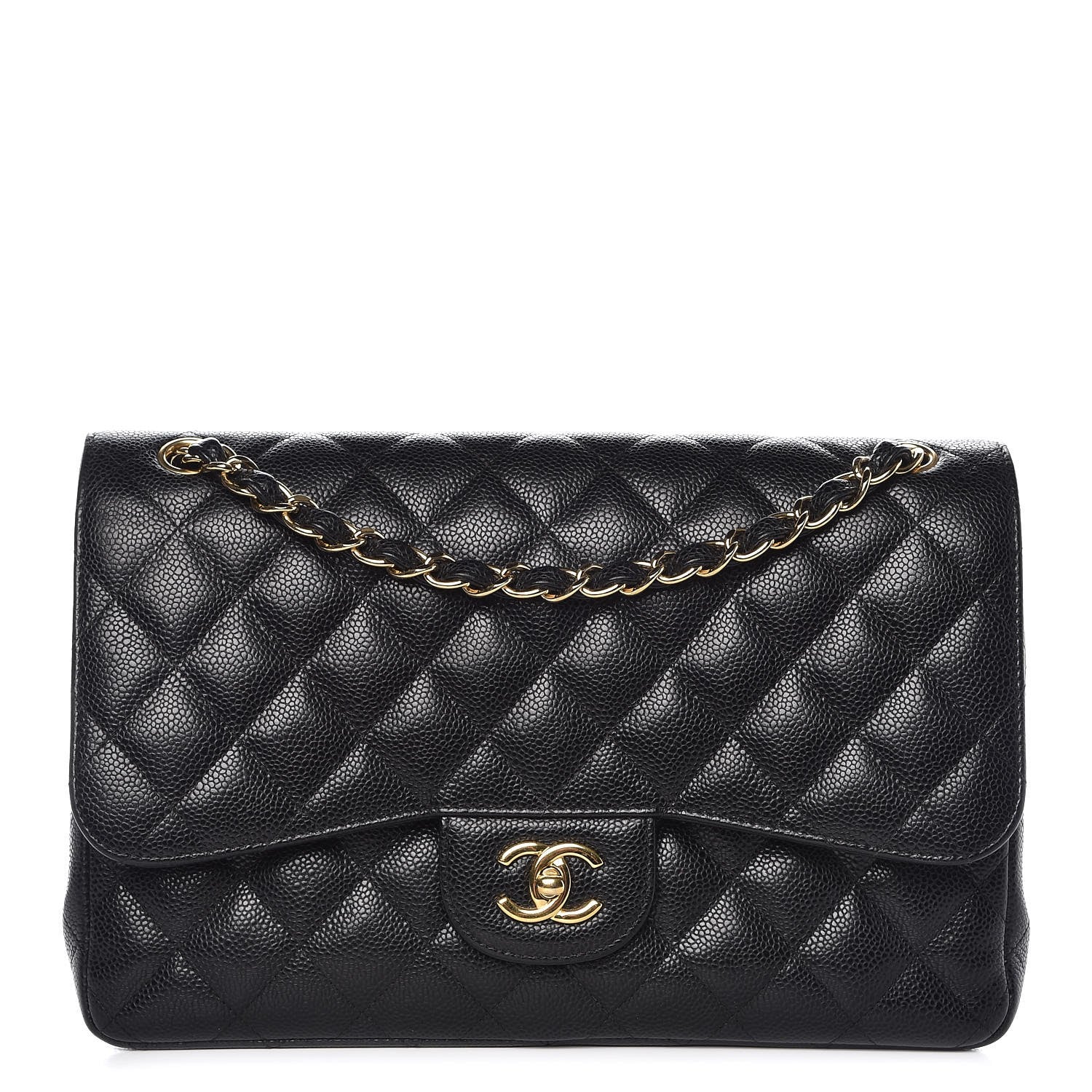 Chanel Caviar Quilted Jumbo Double Flap Black 1 of 10