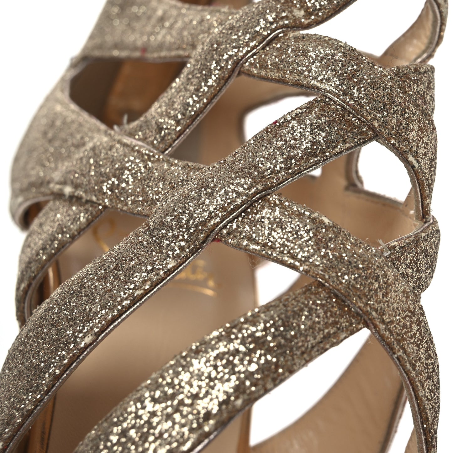 Glitter Mini Specchio Balota Platform Sandals 37.5 Gold
